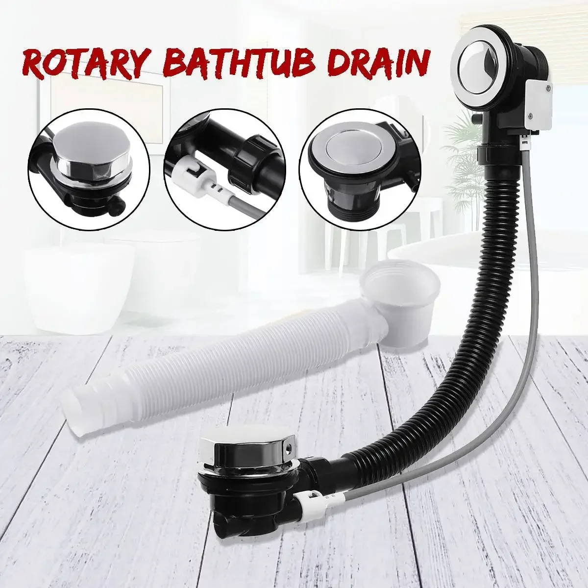 1pcs Brass Drain Bathroom Rotary Bath Tub Overflow Up Plug Stopper Bathtub Bath Tube Waste Drain Filler Bathroom Accessories