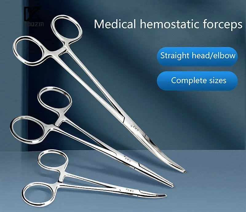 Bent-nose/Straight Curved Stainless Steel Locking Elbow Scissors Pliers Hemostatic Forceps Clamp 12.5/14/16/18CM Pliers