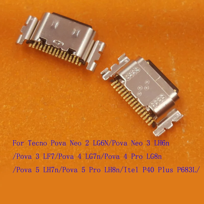 5-100Pcs Charger Connector Type C Usb Dock Charging Plug For Infinix Itel P40 Plus P683L Tecno Pova Neo 2 3 4 5 Pro LF7 LG7n LH7