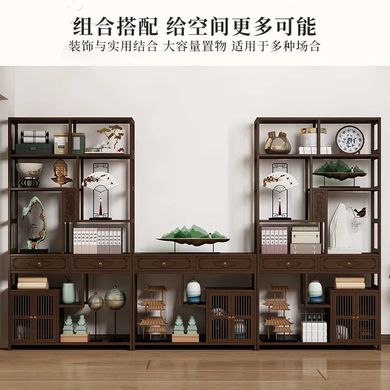 YFY New Chinese Bogu Rack Tea Room High-end Decoration Tea Display Cabinet Office Shelf Living Room Partition Ornament
