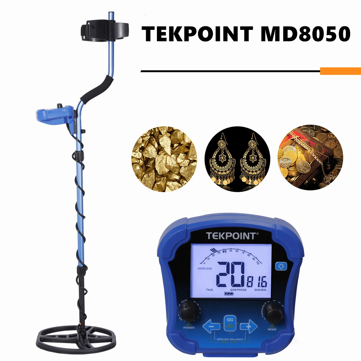 MD8050 Metal Detector Professional Underground Depth Gold Detector Treasure High Frequency Pinpoint Better than TX-850