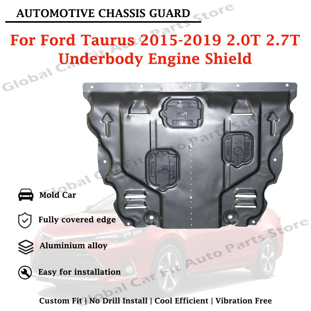 Custom Fit Engine Skid Plate Engine Shield For Ford Taurus 2015-2019 2.0T 2.7T No Drilling Chassis Bottom Protection Guard