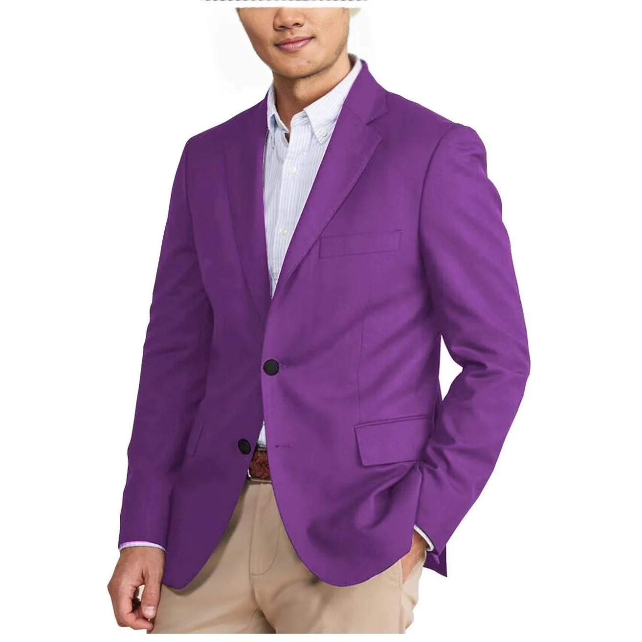 

High Quality Solid color single-breasted coat. Casual slim business host performance men's clothing.Wedding Tuxedos
