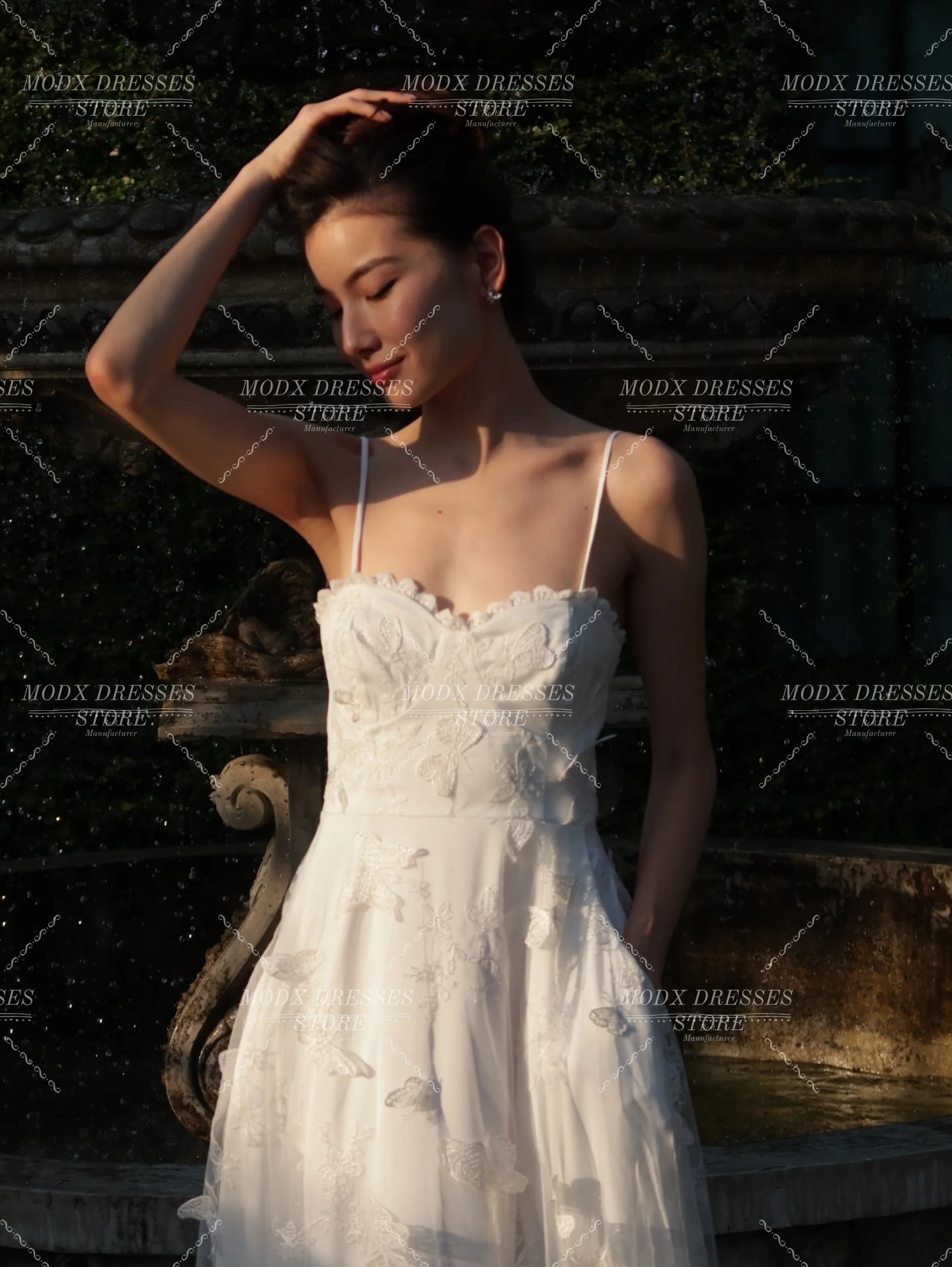 MODX Elegant Butterfly Appliques Sweetheart Wedding Dress Bridal Gown Spaghetti Straps Customized Vestidos Novias Boda Women