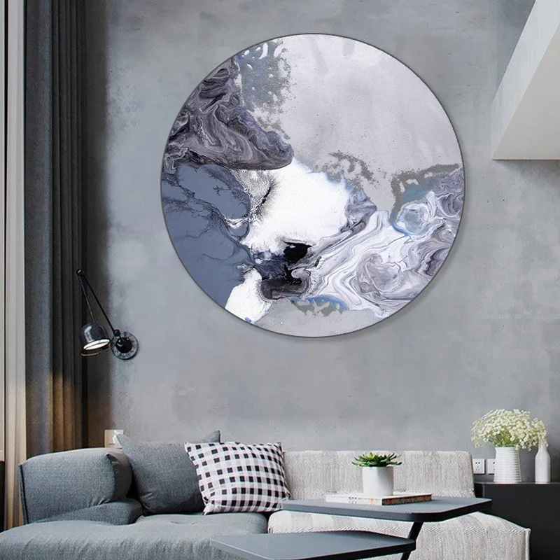 Light luxury circular decorative painting corridor entrance art installation abstract object painting model wallhanging painting
