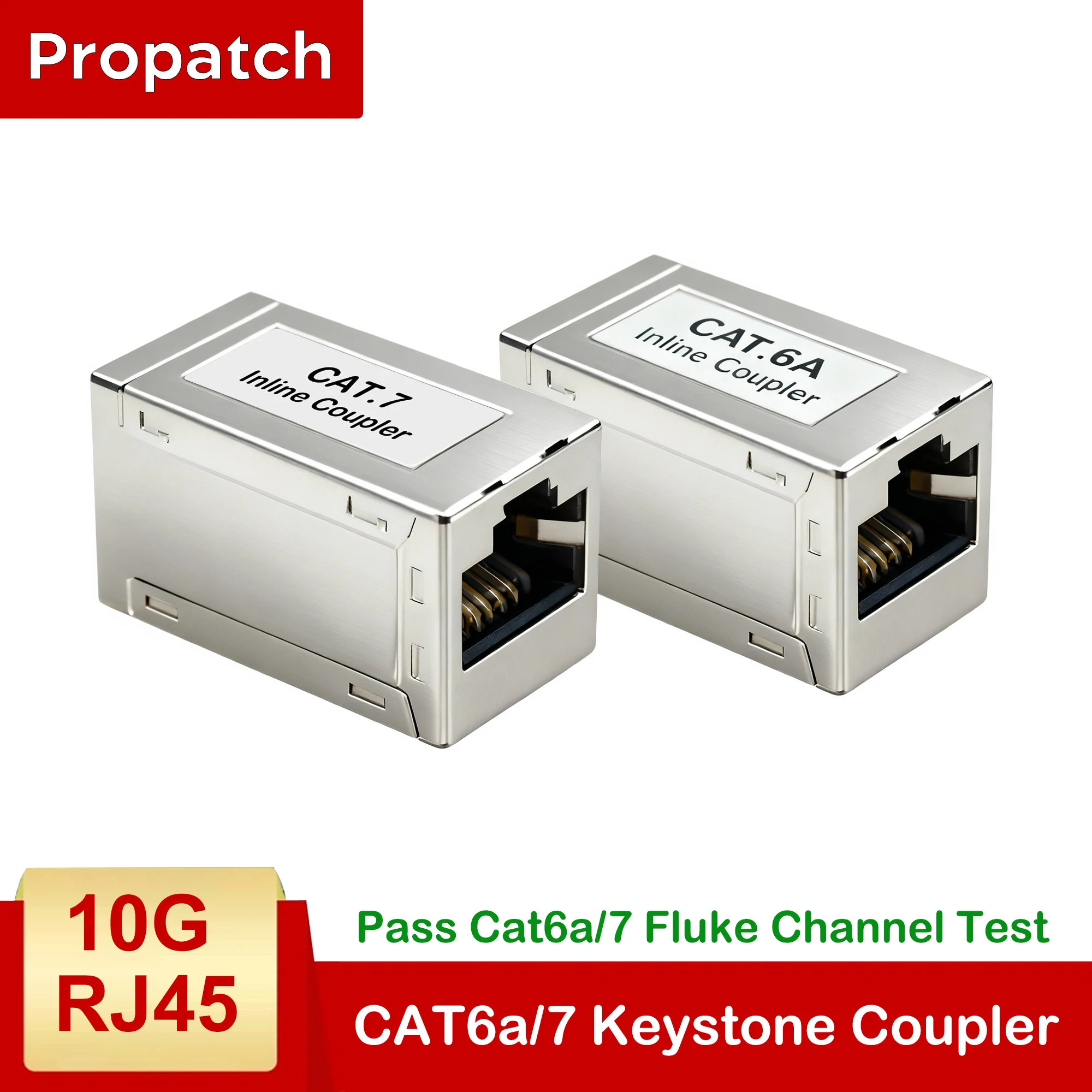 

ProPatch Shielded RJ45 Cat7 Cat6/CAT6A Coupler RJ45 Coupler, Female to Female Ethernet Extender Adapter Inline Ethernet Coupler