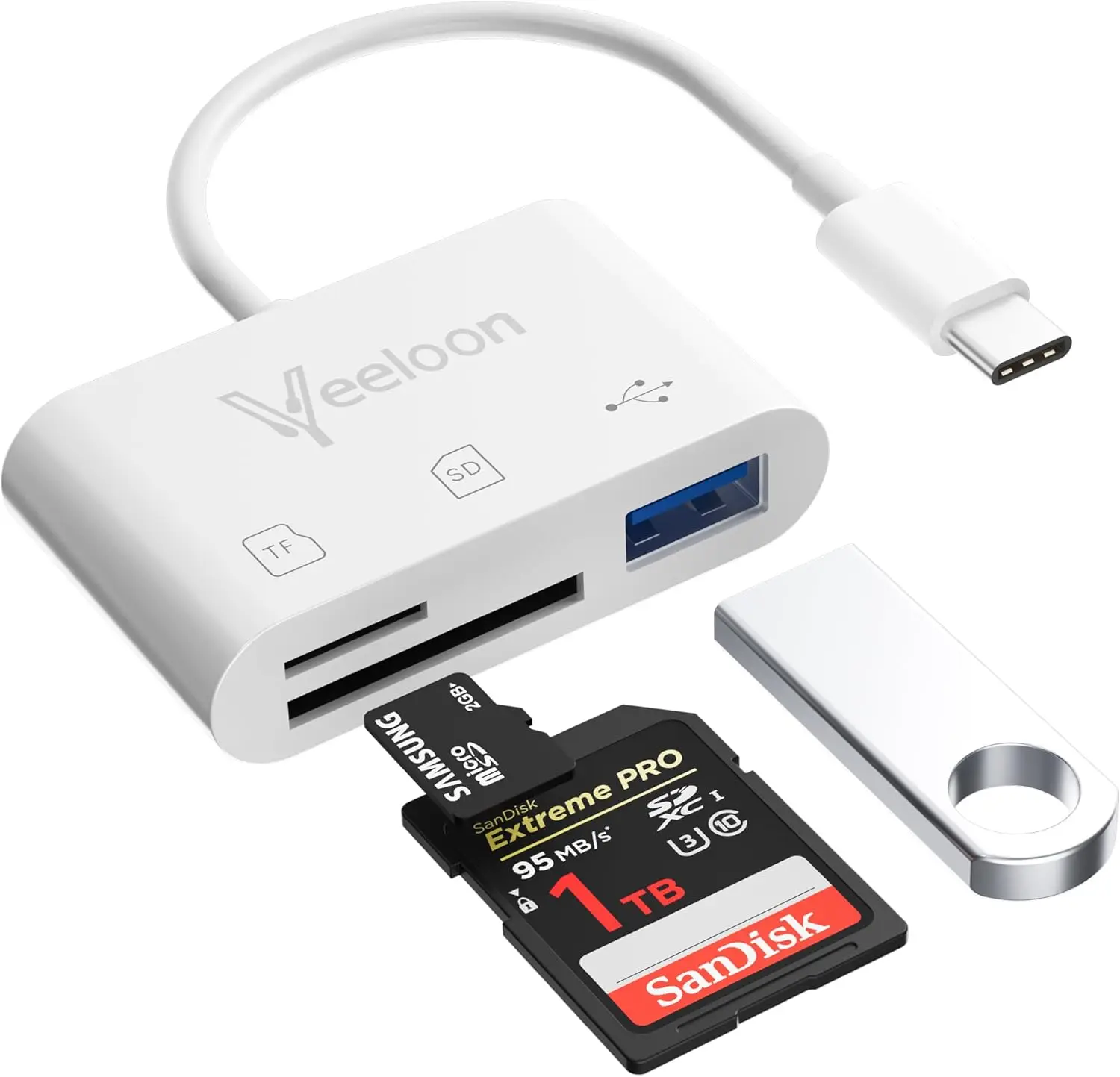 

3-in-1 OTG SD Card Reader for iPhone/iPad/Mac, Supports SD/TF/MicroSD, 5Gbps Fast Transfer, Plug and Play