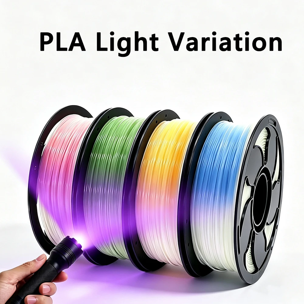 1.75mm 3D printer filament PLA UV or sunlight color change white to pink green yellow blue PLA 3D printing filament vacuum pack
