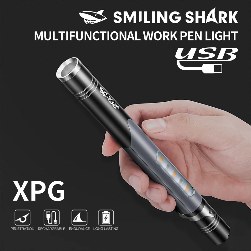 SMILINGSHARK GZ5101 Mini Penlight Lamp, Rechargeable Work Light, Pocket LED Flashlight, for Outdoor Adventures, Camping, Hiking