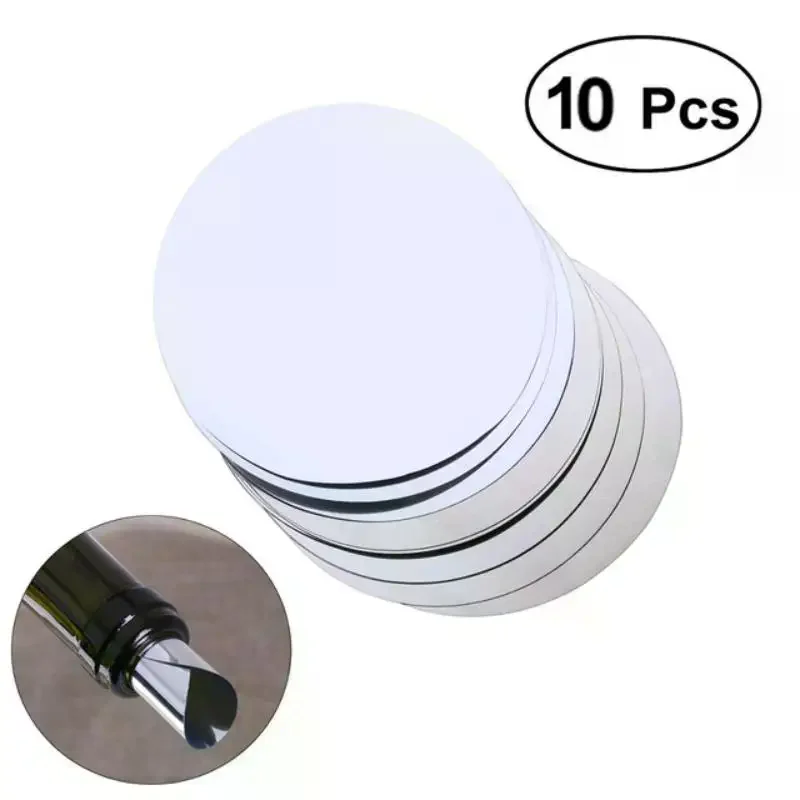 Aluminum Foil Wine Pourer Disc Foldable Drip Proof Anti Drop Wine Spout Pour Accessory 10pcs Set