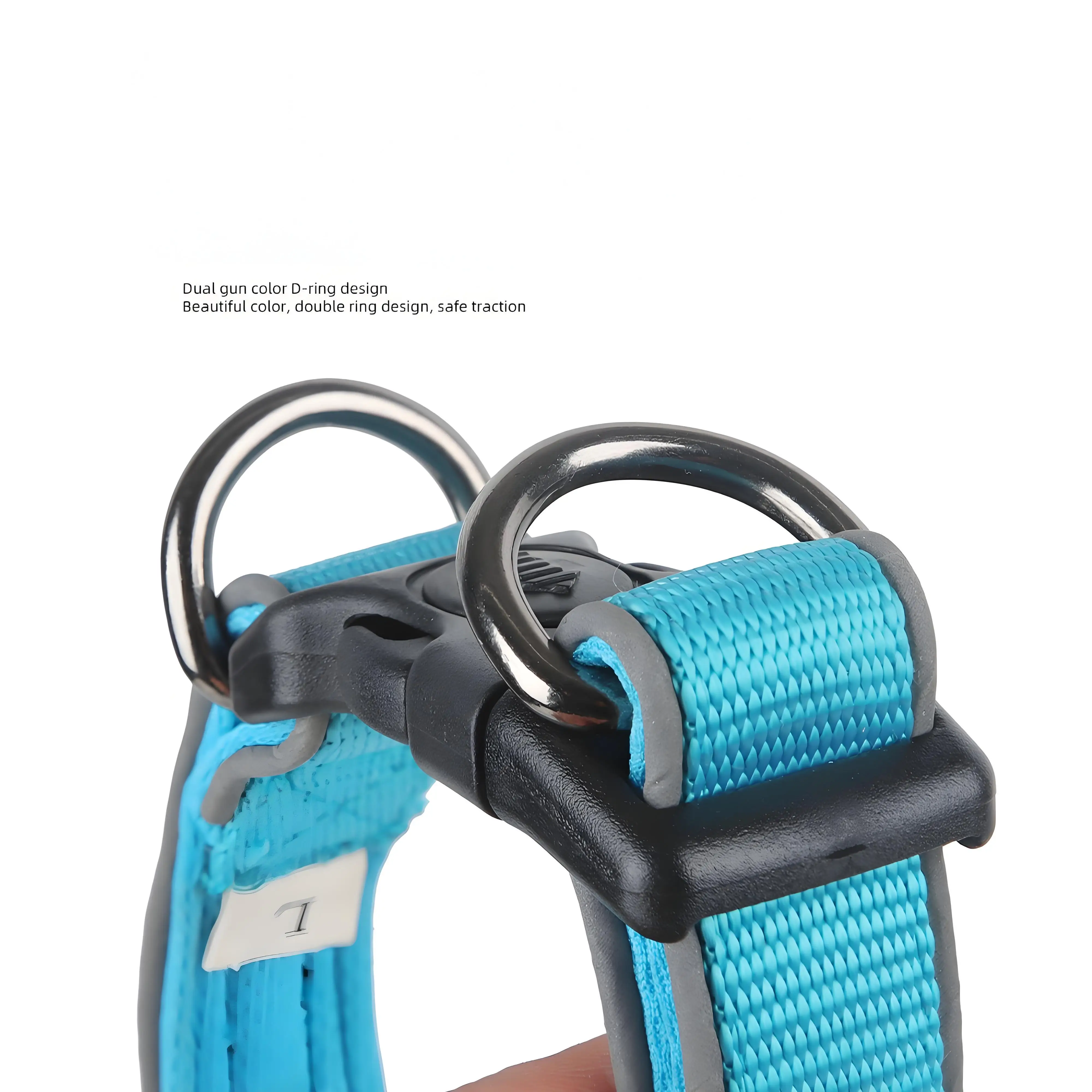 طوق سفر آمن للكلاب الأليفة مضاد للخسارة وياقة عاكسة ليلية قابلة للتعديل مناسبة للكلاب أو القطط الصغيرة والمتوسطة الحجم