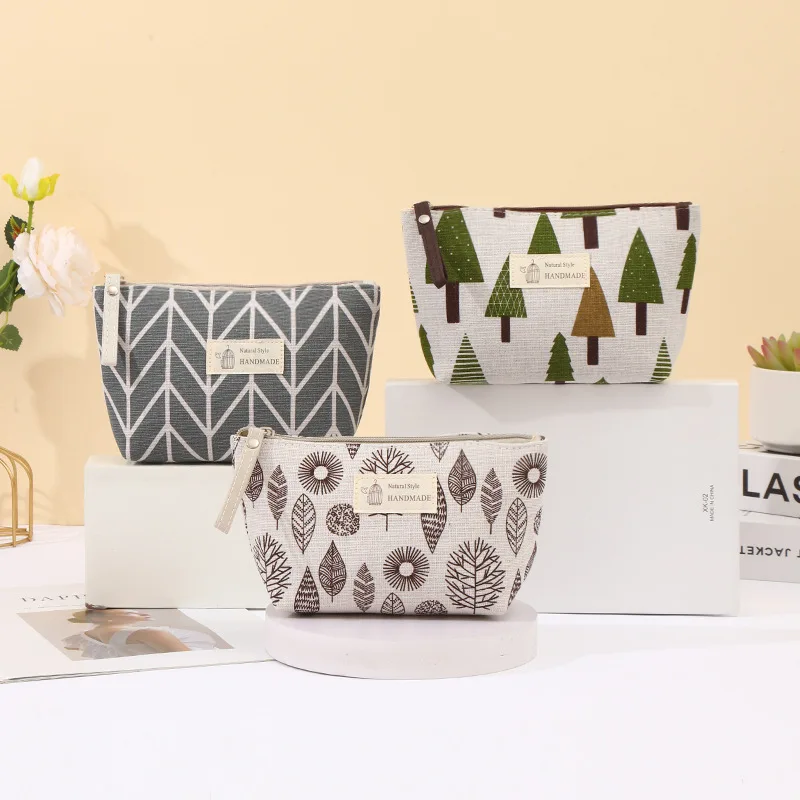 

Fabric Makeup Bag with Zipper, Multifunctional Portable Toiletry Organizer Pouch, Student Pen Pencil Case