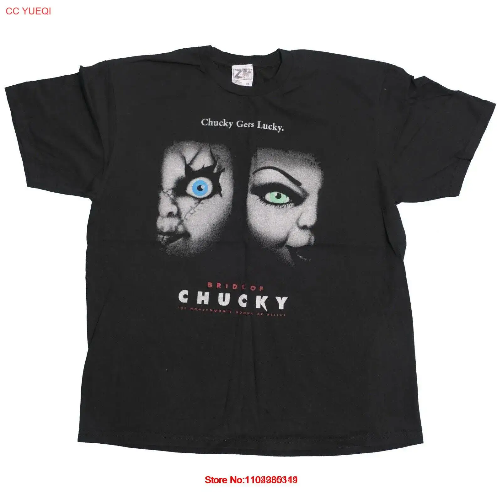 

Child’s Play Bride Of Chucky Slasher Movie Tee Macabre Comedy Horror Tee XL