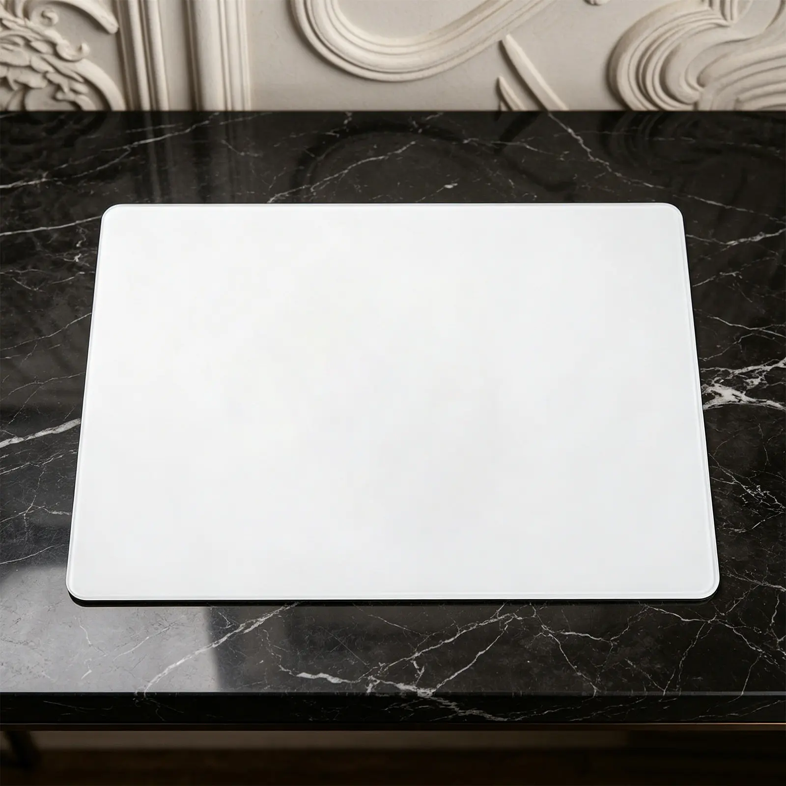 Tempered Glass Mousepad White Matte Gaming Glass Mouses Pad Stable Base Non Slip Desk Gaming Mousepad Precise Smooth Tracking