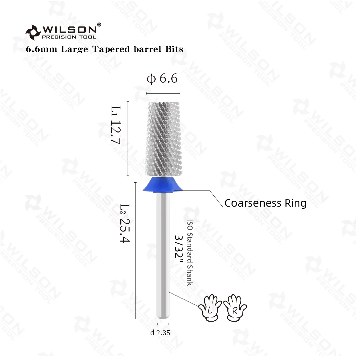 لقم أسطوانية مدببة كبيرة من ويلسون - أدوات/أظافر/مانيكير/ملحقات أظافر/ لقم ثقب