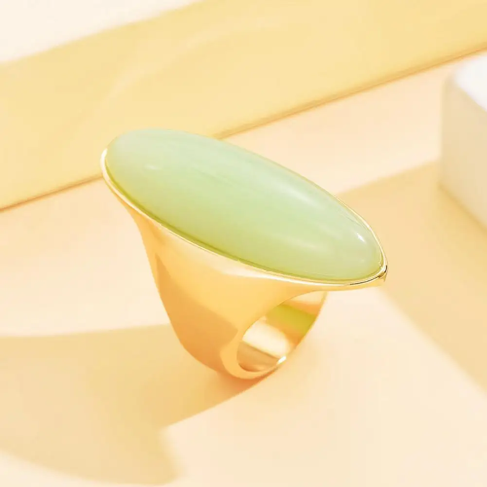 Boho Inspired Jewelry Bohemian Statement Rings Vintage Geometric Statement Ring with Oval Faux Non Tarnish Finger for Men