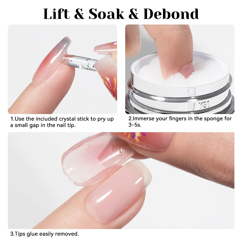 NICOLE DIARY 80ml que elimina las uñas a presión, pegamento para desbaste para puntas de uñas postizas rápidas, desbaste más rápido, disuelve la manicura líquida