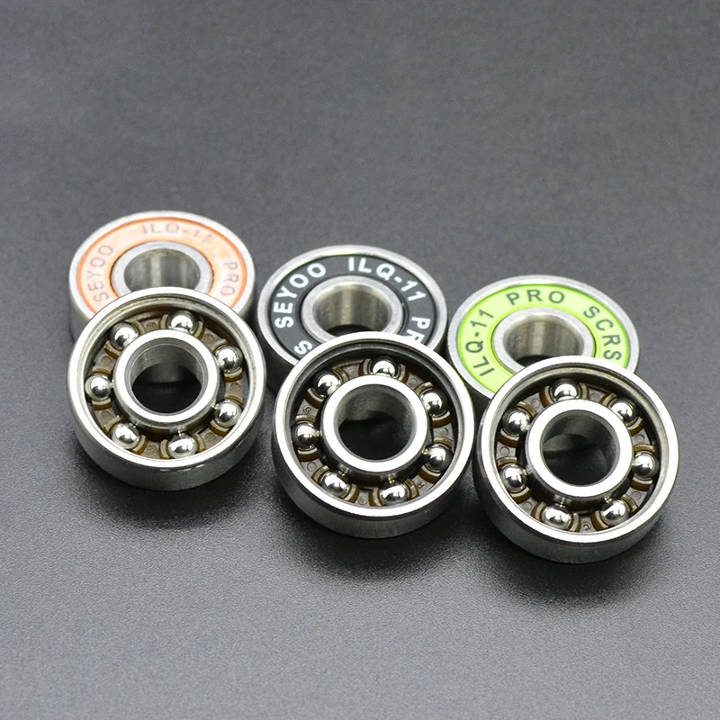 For 8Pcs 608 2RS Bearing ILQ-11 Green Longboard Speed Inline Skate Wheel Bearing Skate Scooter Smooth Skate Scooter Bearing