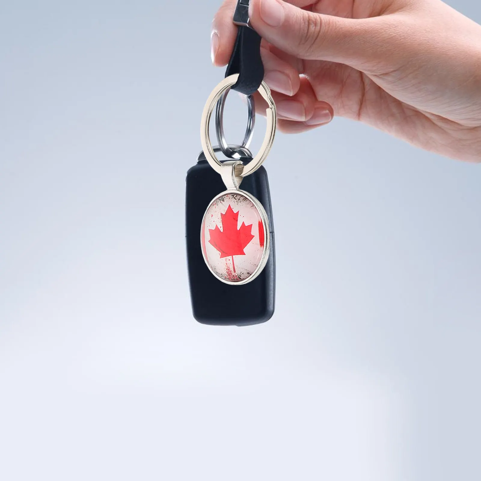 Metal Canadian Flag Keychain For Car Key Pendant Office Worker Mini Size Keys Purse Backpack Handbag National