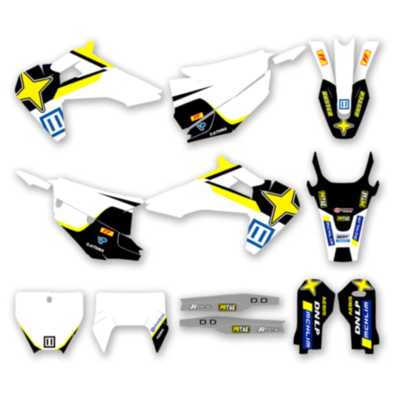 DSMTECH DSMTECH Motorcross Graphics Background Decals Stickers Kits for Husqvarna TE FE 2020- 2023 TC FC 2019-2022 003