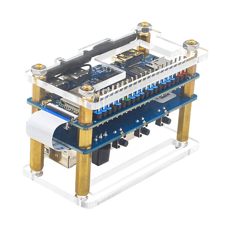 Carte d'extension exquise pour Orange Pi Zero 2 W + boîtier, Port réseau 100M + USB 2.0 + Interface Audio et vidéo analogique, Durable et facile à installer