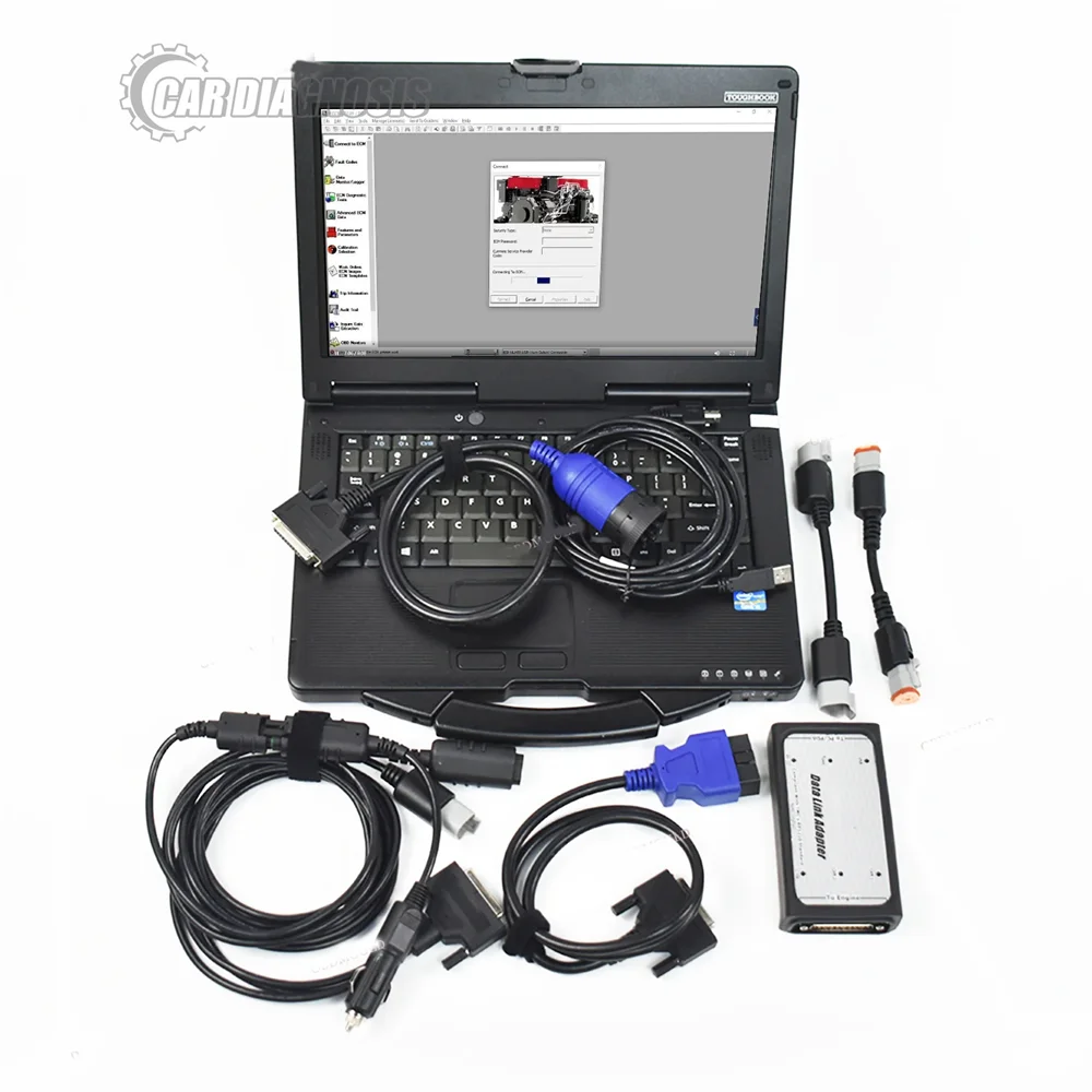 

For Cums Insite inline inline6 data link adapter Heavy Duty Truck Diagnostic tool auto scanner for Incal cf53 laptop set