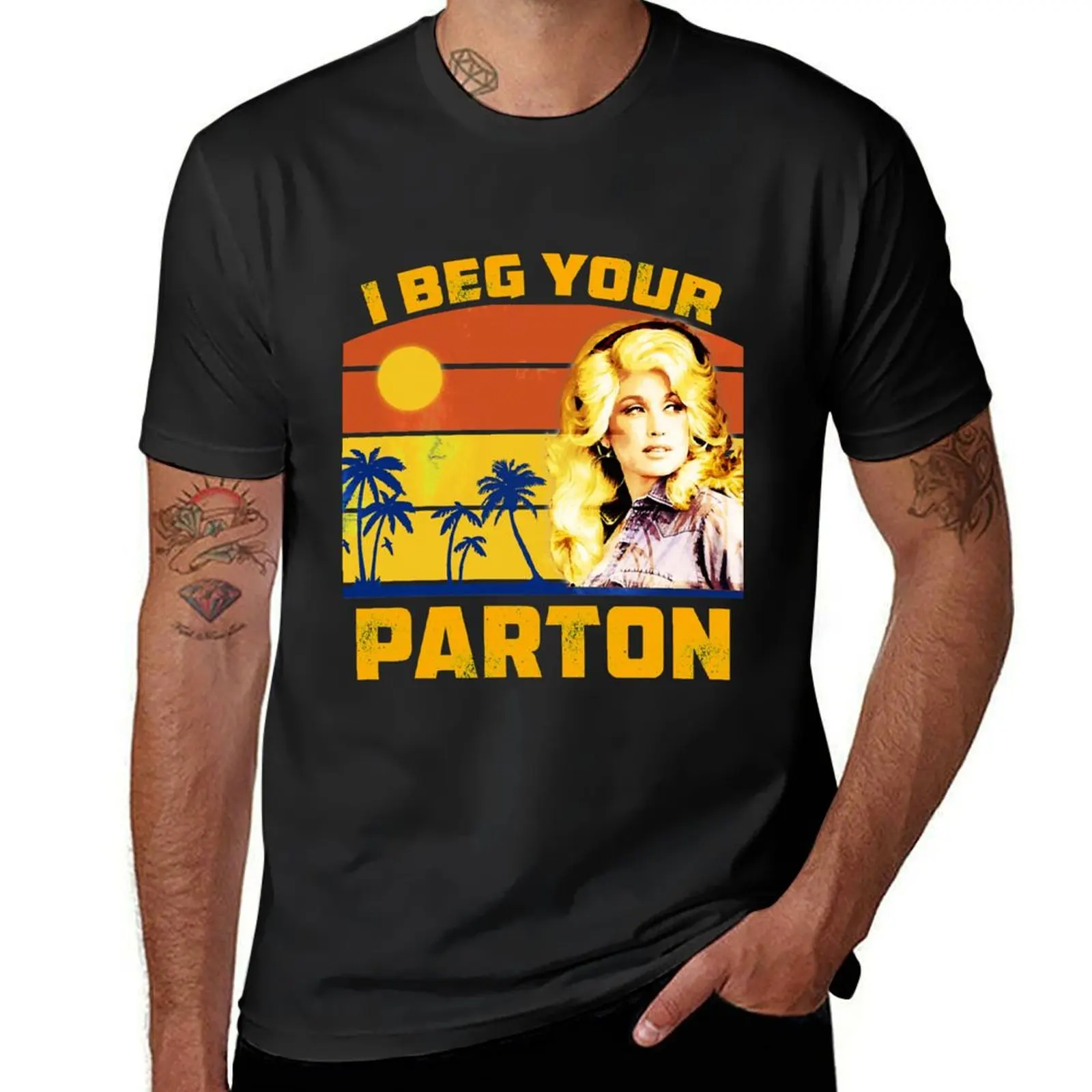 vintage i beg your dolly parton's gift for lovers T-Shirt graphics Aesthetic clothing blacks men graphic t shirts