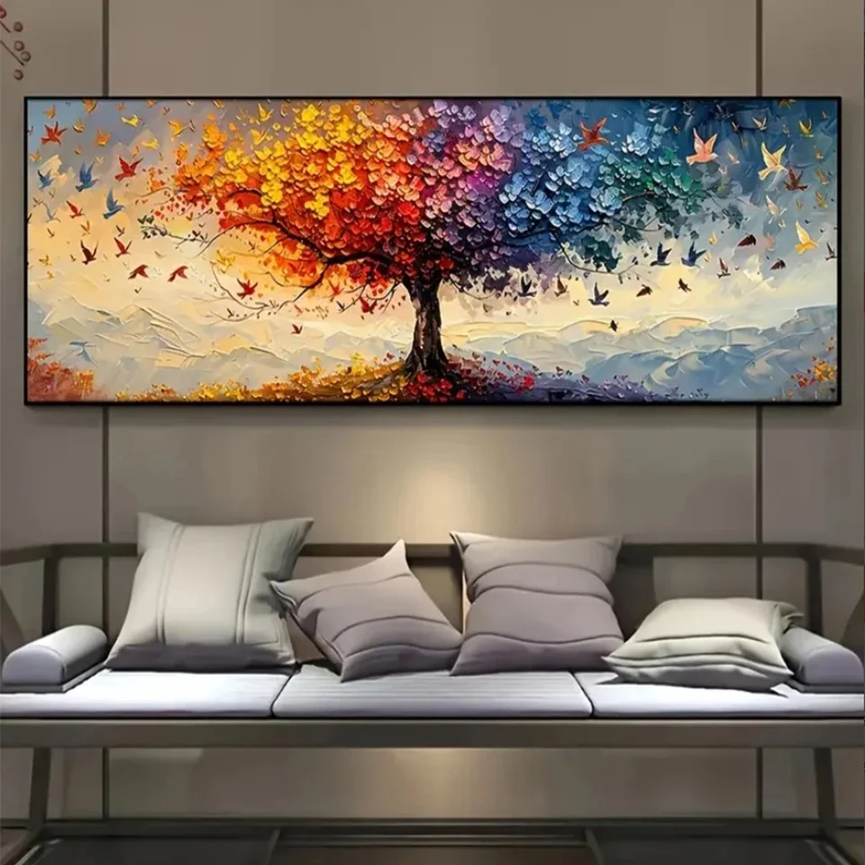 

Large Size Tree of Life Diamond Mosaic 5D DIY Diamond Painting, Full Square and Round, Romantic,Autumn,Butterfly,Embroidery,