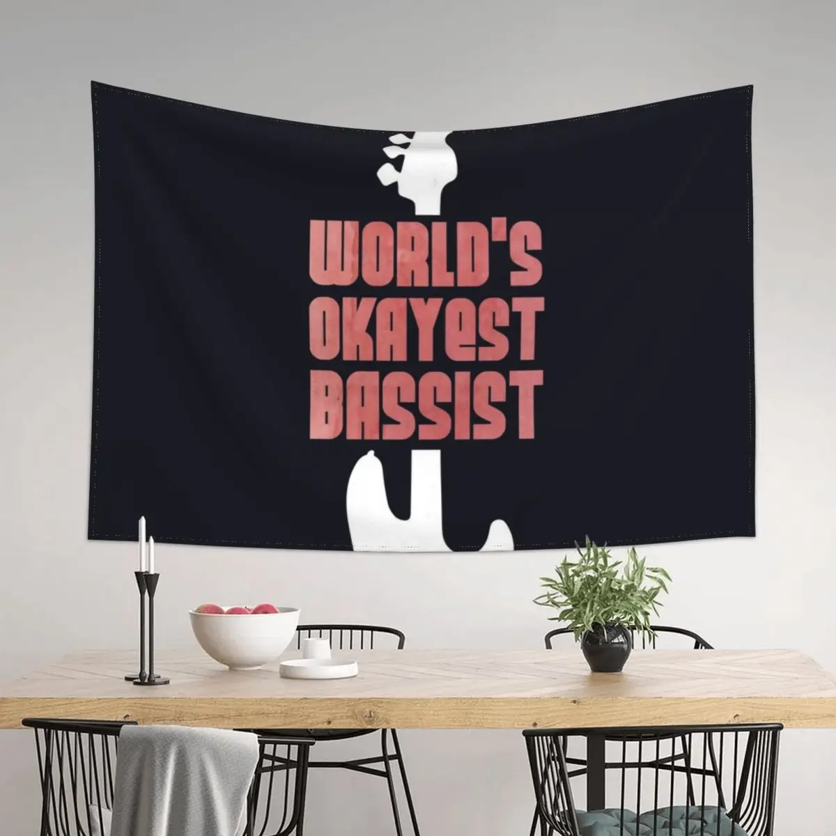 

World's Okayest bassist Tapestry Living Room Decoration Bedrooms Decor Things To The Room Decoration Aesthetic Tapestry