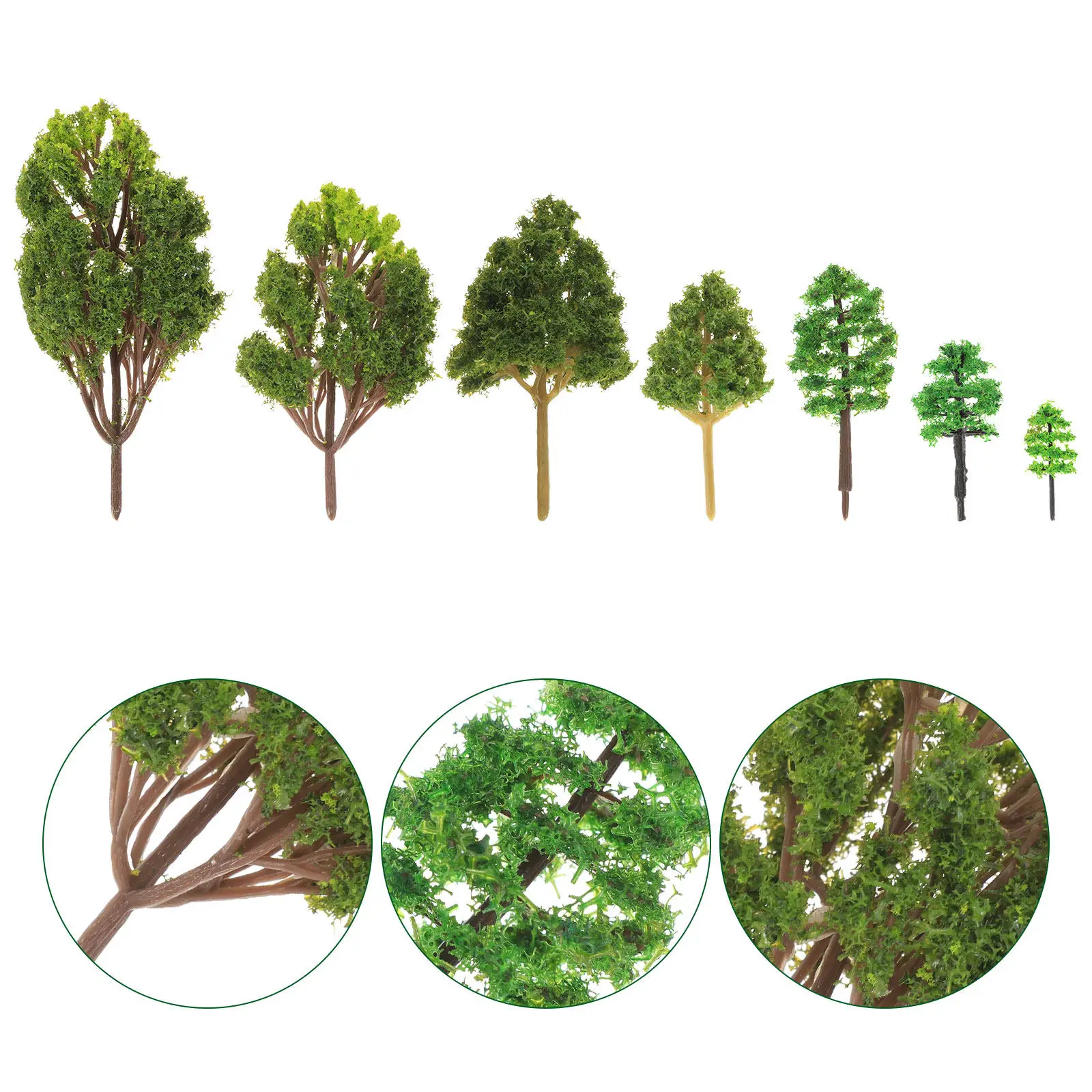 

28Pcs Simulated Tree Decorations Plastic Miniature Trees DIY Sand Table Landscape Decor Artificial Green Scenery Ornamental