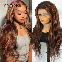 YYong Highlight Loose Water HD Transparent Lace Wigs For Women Brazilian 4/30 Colored Human Hair Wigs 13x4 13x6 Lace Frontal Wig