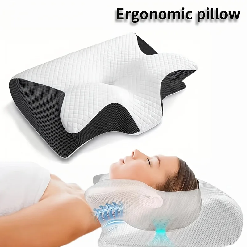 Memory Foam Pillows Butterfly Shaped Relaxing Cervical Slow Rebound Neck Pillow Pain Relief Sleeping Orthopedic Pillow Beding