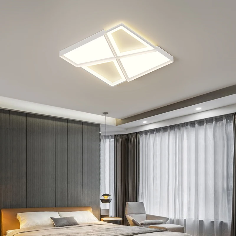 Lâmpada do teto led simples e moderno sala de estar atmosfera retangular quarto estudo da sala de jantar lâmpada decoração interior casa iluminação