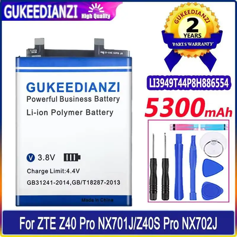 

High Performance 5300Mah Mobile Phone Battery For Zte Z40 Pro NX701J Z40S NX702J LI3949T44P8H886554
