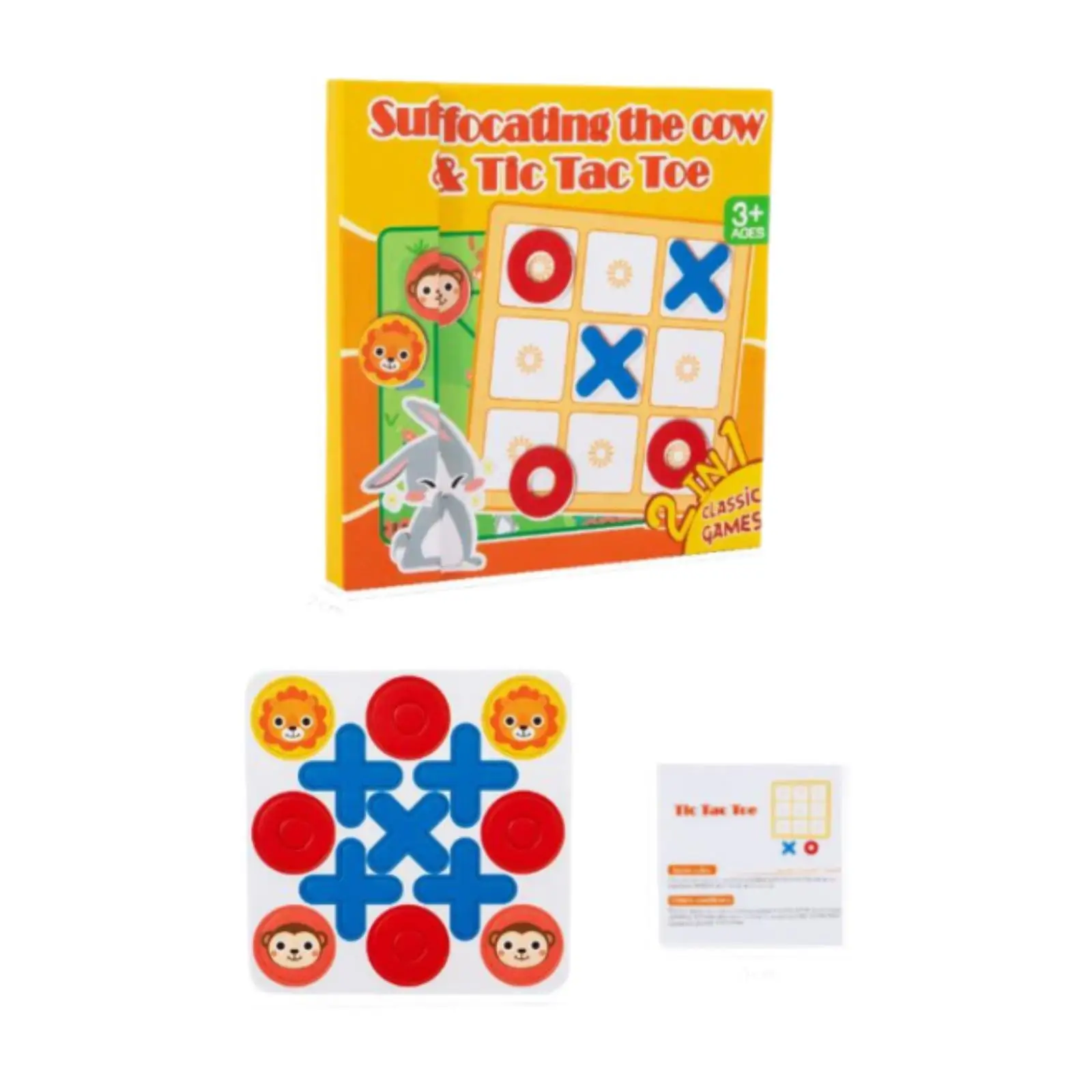 Tic TAC Toe-Spiel, 2-in-1, interaktives Familien- und Kinderpuzzlespiel, klassischer Denkaufgabe für Erwachsene, Kinder, Familie, Kinder, Reisen