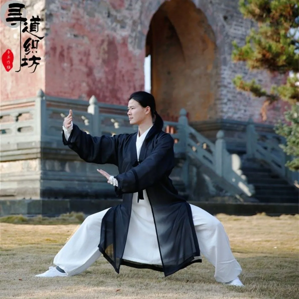 جديد تاي تشي موحدة شال شيفون قطعة واحدة رداء الطاوية بلا أكمام تاي تشي كيب نمط طويل الرجال النساء أداء عباءة #1