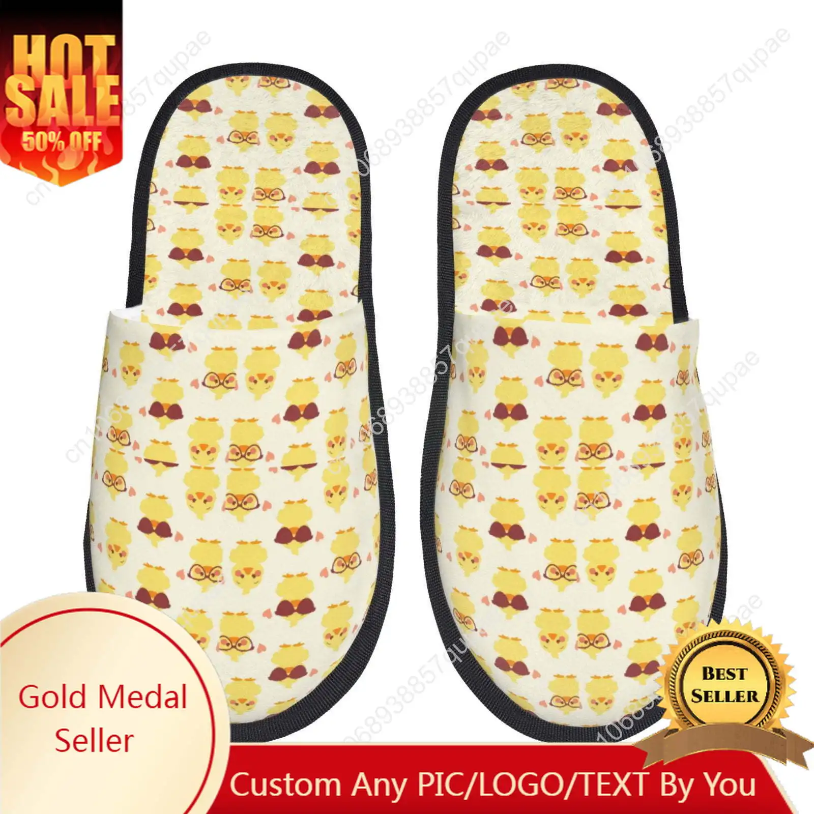 

Cute Yellow Duck Home Cotton Custom Slippers Men and Women Fashion Cotton Slippers Plush Casual Warm Shoes Warm Slippers