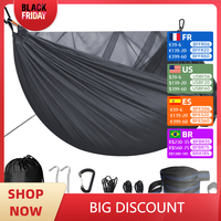 Portable Quick Setup Hammock with Mosquito net Travel Outdoor Camping Hammock Hanging Sleeping Swing Bed with Mosquito Net