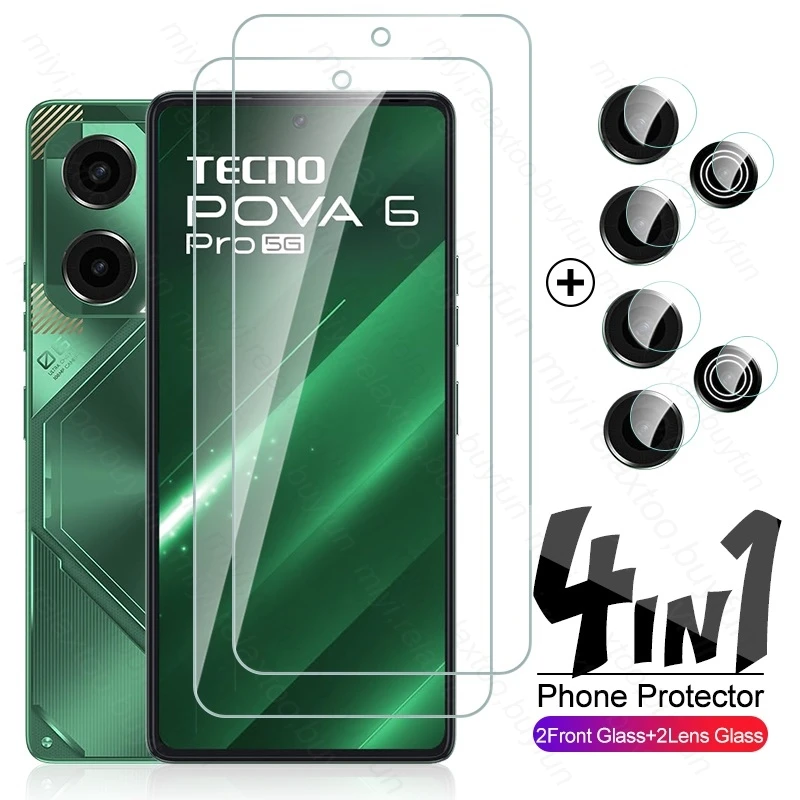 4In1 Protective Glass Case For Tecno Pova 6 Pro 5G LI9 2024 6.78\