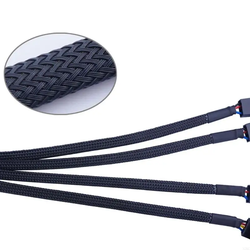 N7MC 4pin Black Board Fans Cable Y Splitter PWM Cable Câble Châssis Fan Power Extension