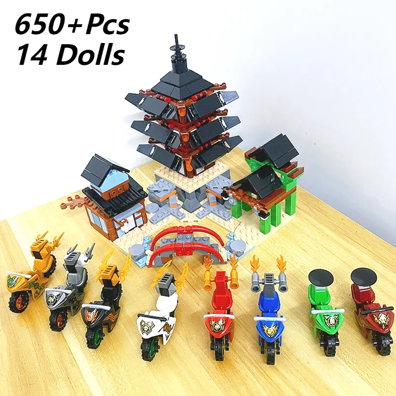 650+pcs MOC Temple of Airjitzu and Moto Model Building Blocks Toys