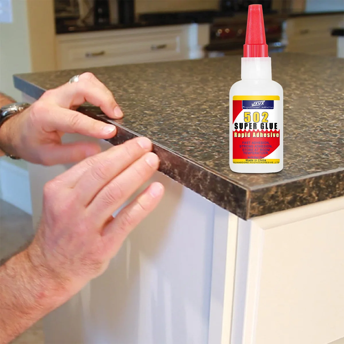Súper pegamento 502, 1.23 oz de pegamento transparente súper fuerte, adhesivo instantáneo resistente al calor e impermeable, cianoacrilato, Metal, plásticos, cerámica, PVC,suministro de papelería para escuela y oficina