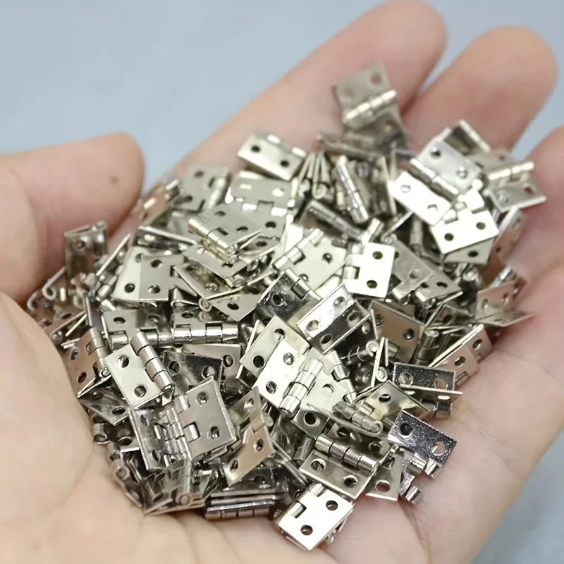 50pcs Mini Hinges Retro Hinges With For Wooden Box, Jewelry Chest Box Cabinet DIY Accessories, 8mm*10mm Folding Butt