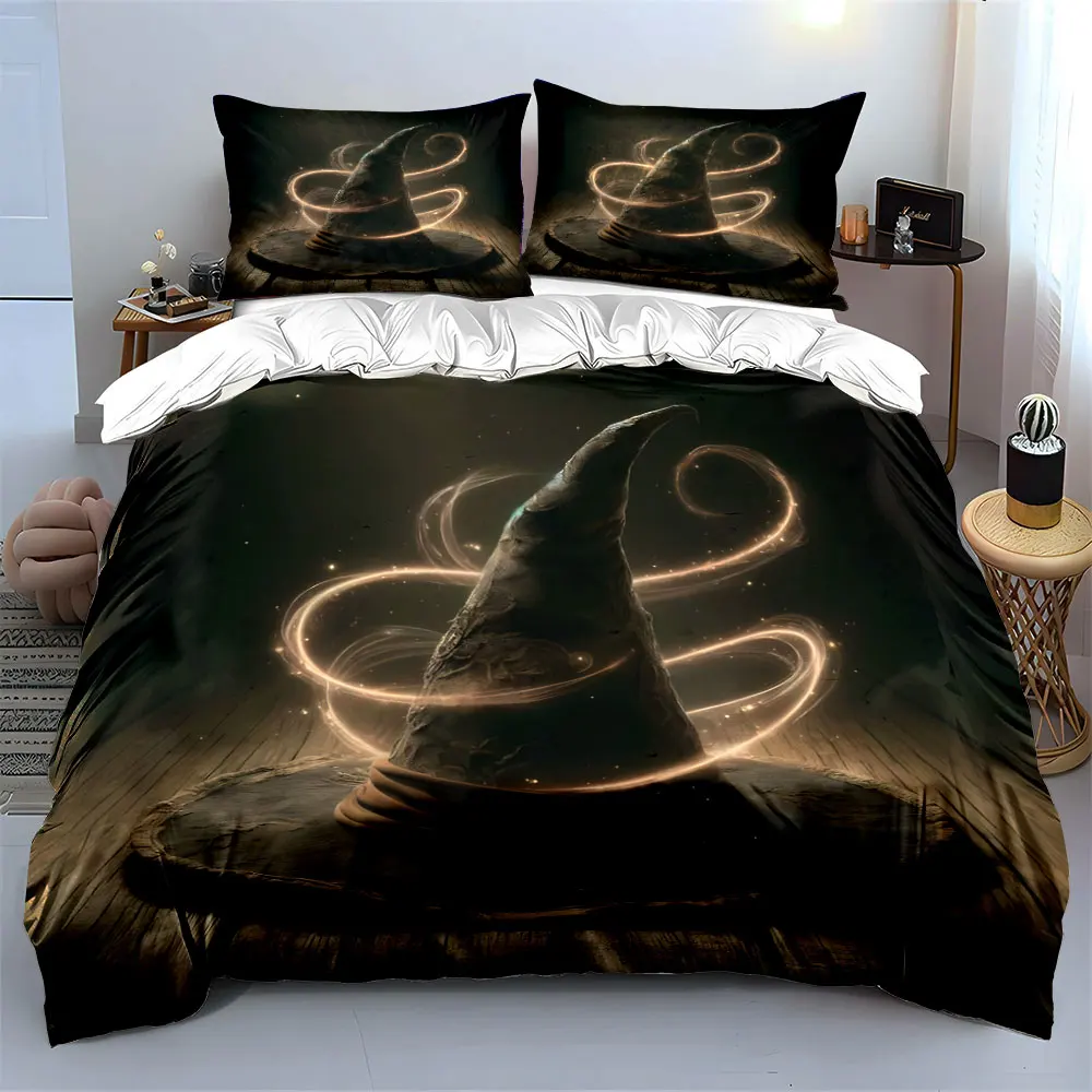 Magic-Themed Wizard Costume Set Multiple sizes kid's and adults' bedroom Exquisite 3PC bedding set, gift