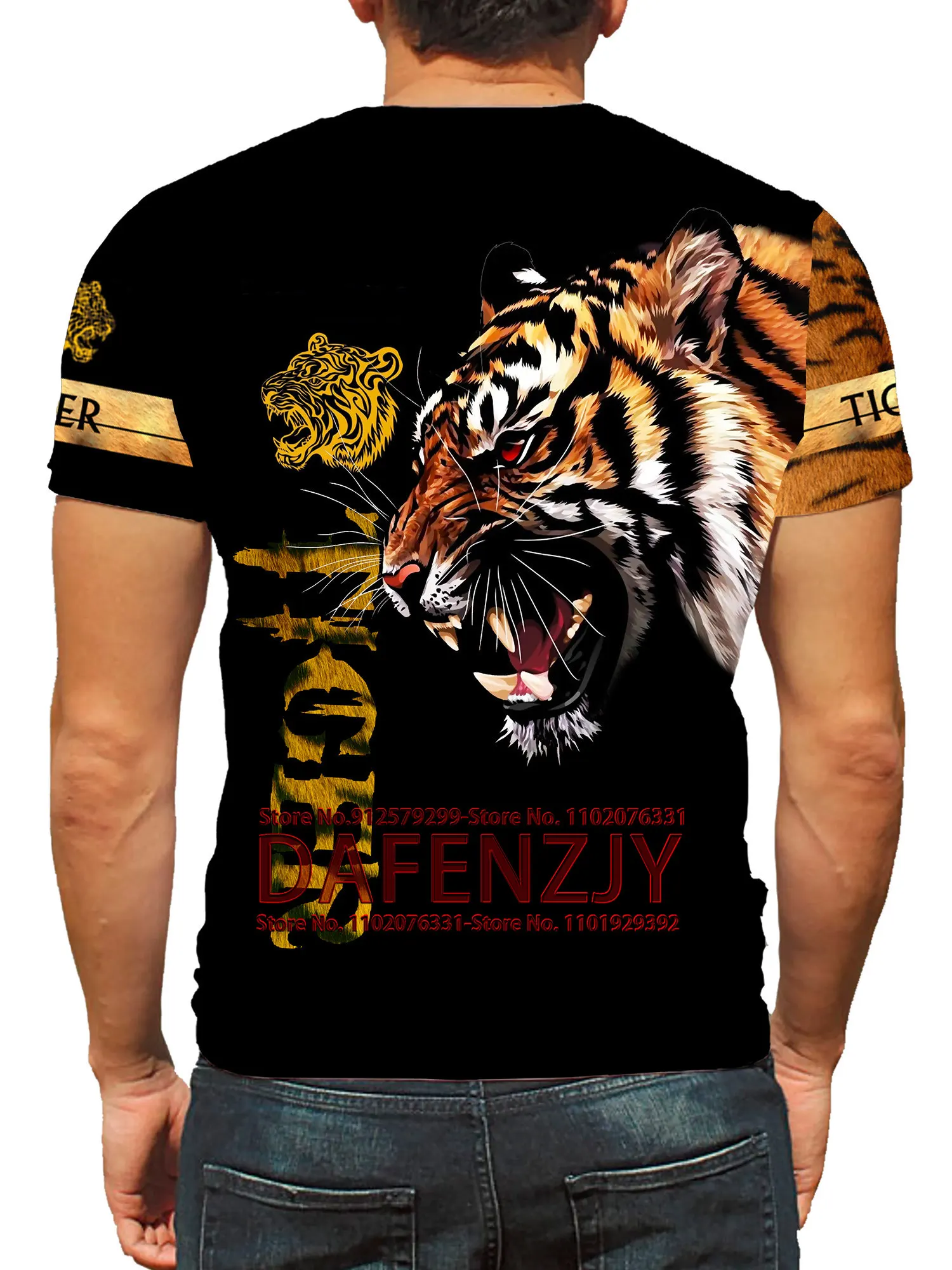 Tiger 3D Printing T-shirt Personalized Customization High Quality Oversized Sports Casual Short Sleeve Animal Pattern Streetwear