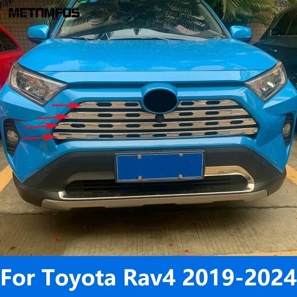 Накладка на переднюю решетку для Toyota Rav4 Rav 4 Limited/LE/XLE/Hybrid 2019-2021 2022 2023 2024, молдинг гоночной гриля, автомобильные аксессуары