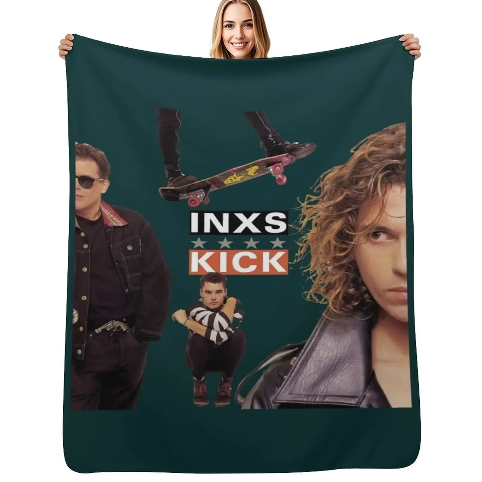 

INXS Kick 34 Throw Blanket Kid'S anime Quilt Blanket