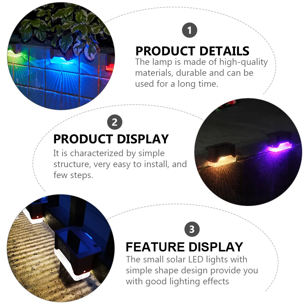 

4Sets Solar Wall Lights Outdoor Easy Install LED Railing Lamp Strong Adhesive Garden Light Decor Solar Powered Wall Lamp