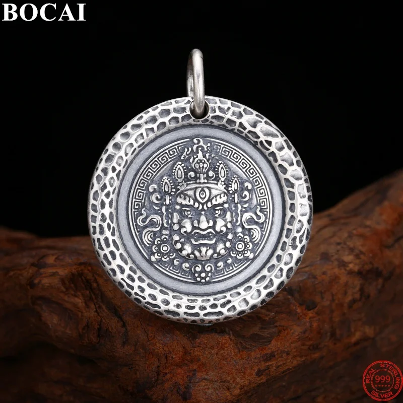 

BOCAI S999 Стерлингового Серебра Подвеска Подвеска для Мужчин Женщин Ретро Благословения Буквы Бог Багатства Zakira Ювелирные Изделия Оптом