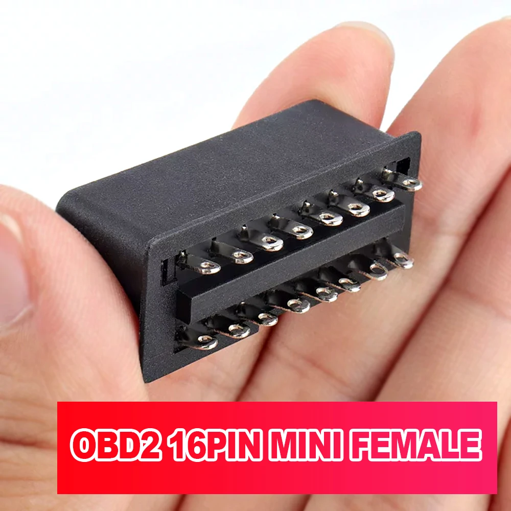 Zdjęcie 6: Złącze OBDII samochodowe 16-pinowe żeńskie J1962f OBD2 16PIN Mini złącze żeńskie z pozycjonerem, do lutowania, części samochodowe do montażu dociskowego.